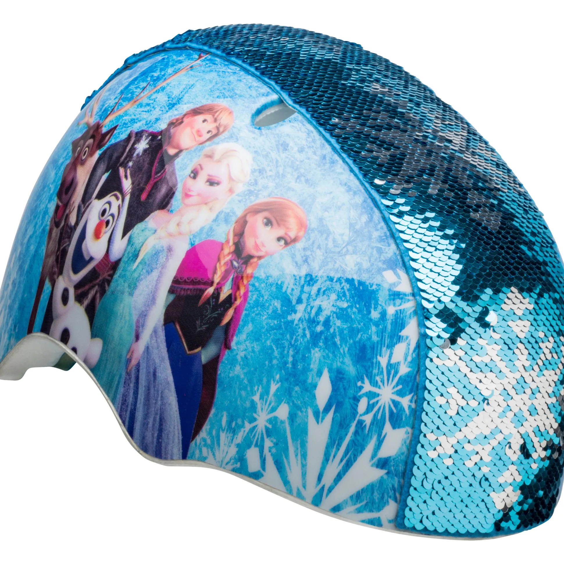 Kids Bell Helmets Frozen Sequins Flip